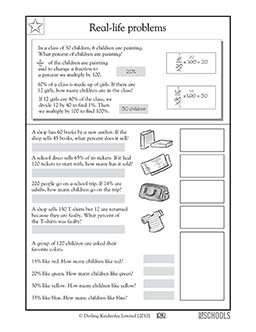 5th grade Math Worksheets: Real-life problems, working ...