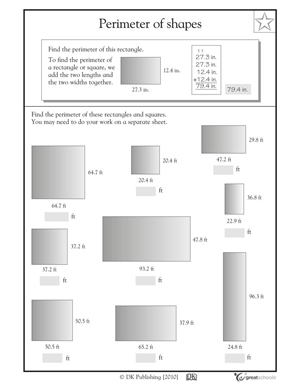 Perimeter Math Worksheets - grade 5 geometry worksheets free printable